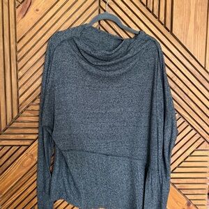 We The Free Londontown Charcoal Asymmetrical Cowl Neck Knit Sweater-SM